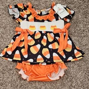 Candy Corn Baby Dress with Bloomers